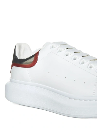 Shop Alexander Mcqueen Sneakers In White/sil./lust Red