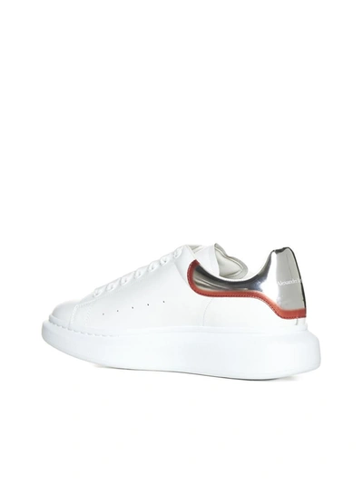 Shop Alexander Mcqueen Sneakers In White/sil./lust Red