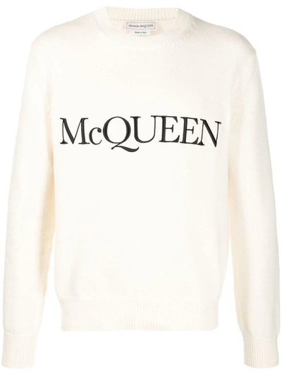 Shop Alexander Mcqueen Sweaters In Ivory/black/white