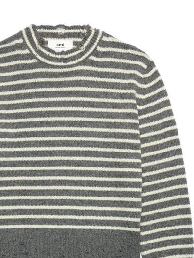 Shop Ami Alexandre Mattiussi Ami Sweaters In Grey
