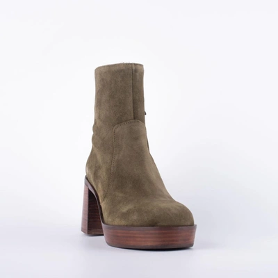 Shop Angel Alarcon Olive Suede Ankle Boot In Brown, Green