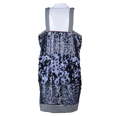 Shop Antonio Marras Blue Sequin Patchwork Dress