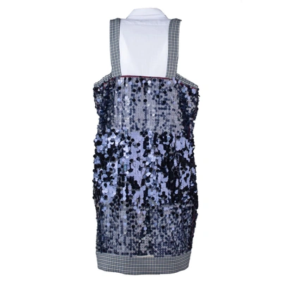 Antonio Marras Blue Sequin Patchwork Dress In Blue