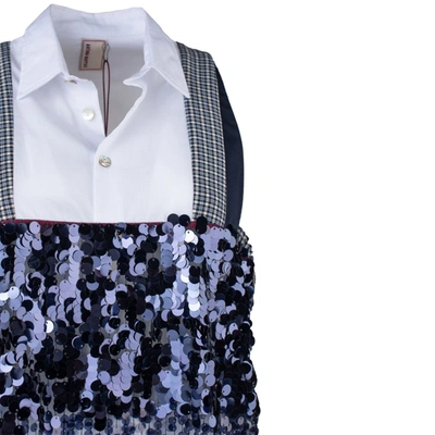 Antonio Marras Blue Sequin Patchwork Dress In Blue