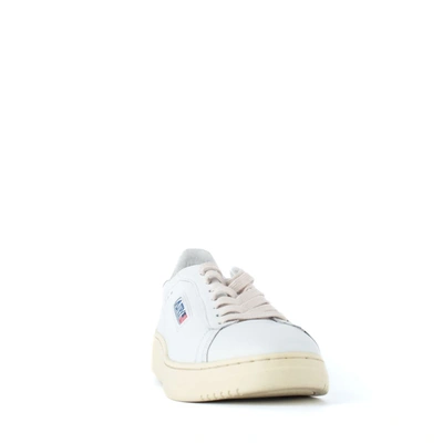 Shop Autry Dallas Total White Leather Sneakers