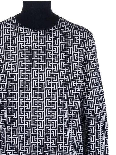 Shop Balmain Sweaters In Ivoire / Noir
