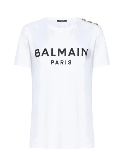 Shop Balmain T-shirts And Polos In White