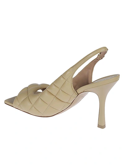 Shop Bottega Veneta Padded Leather Slingback Sandals In Beige