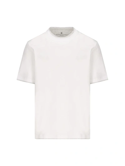 Shop Brunello Cucinelli T-shirt And Polo In White + Pearl
