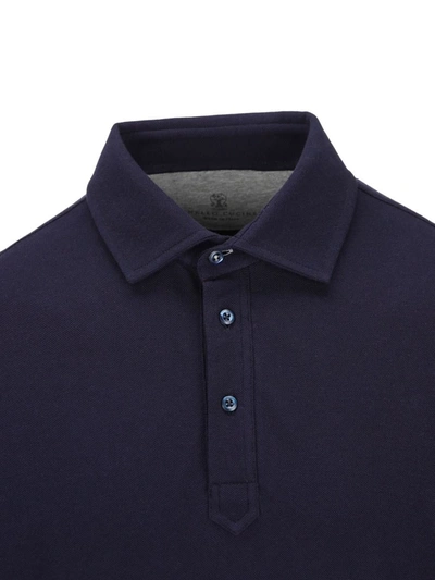 Shop Brunello Cucinelli T-shirt And Polo In Cobalt+medium Gray