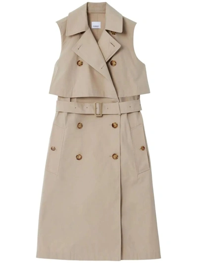 Shop Burberry Dresses In Soft Fawn