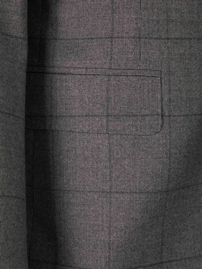 Shop Canali Check Motif Suit In Stone Grey