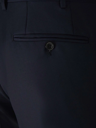Shop Canali Wool Suit In Navy