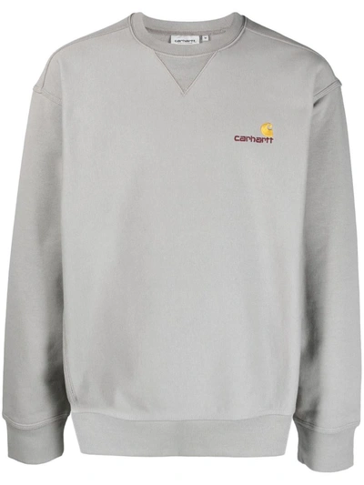 Shop Carhartt Wip American Script Cotton Blend Sweatshirt In Grey