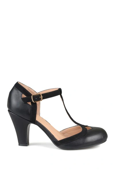 Journee Collection Olina T-strap Pump In Black
