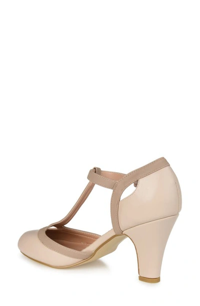 Journee Collection Olina T-strap Pump In Light Beige