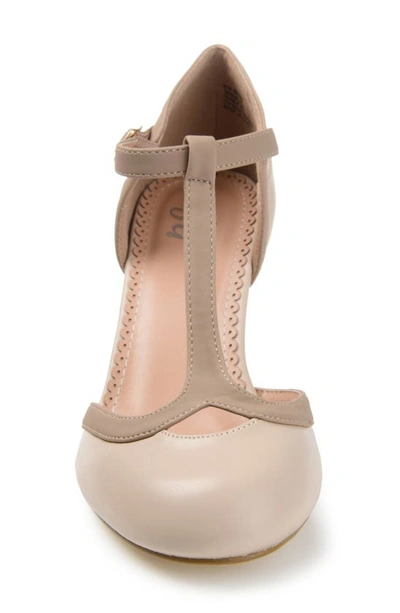 Journee Collection Olina T-strap Pump In Light Beige