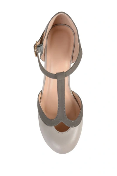 Journee Collection Journee Olina T-strap Pump In Grey