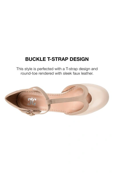 Journee Collection Olina T-strap Pump In Light Beige