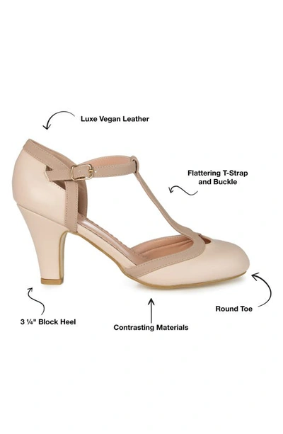 Journee Collection Olina T-strap Pump In Light Beige