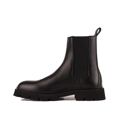 Shop Copenhagen Smooth Leather Low Chelsea Ankle Boots In Black