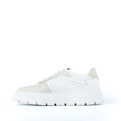 Shop Copenhagen Two-tone Leather Sneakers With Beige Details In White