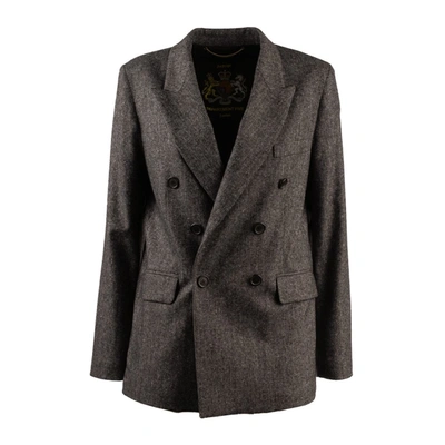 Shop Department 5 Double-breasted Blazer In Gray