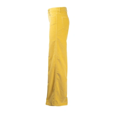 Shop Department 5 Wide Velvet Pants In Yellow