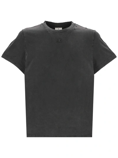 Shop Courrèges Courreges T-shirts And Polos In Grey