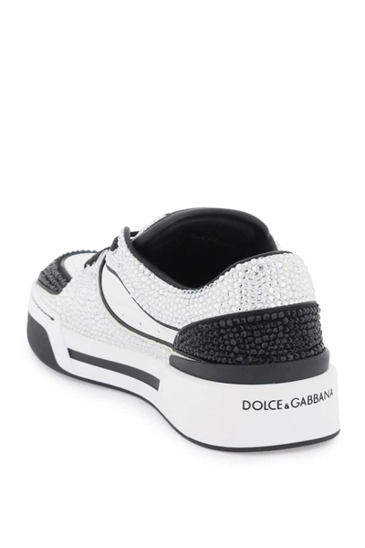 Shop Dolce & Gabbana 'new Roma' Sneakers With Rhinestones In Multicolor