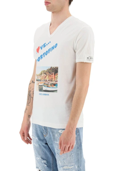 Shop Dolce & Gabbana Portofino Print Re-edition T-shirt In White