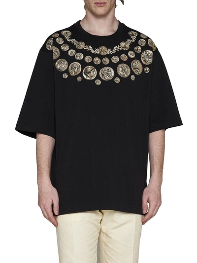 Shop Dolce & Gabbana T-shirts And Polos In Monete Fdo Nero