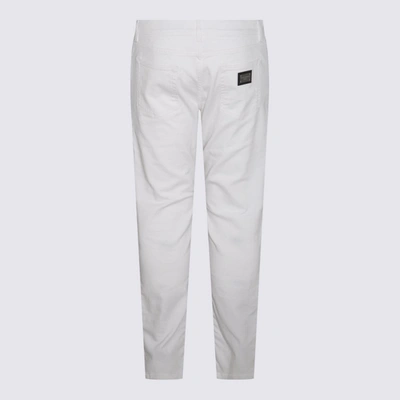 Shop Dolce & Gabbana White Cotton Blend Jeans