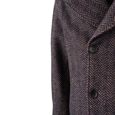 Etro Blue And Camel Peacot Jacket In Blue, Brown