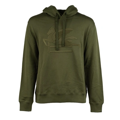 Shop Etro Green Hooded Sweatshirt