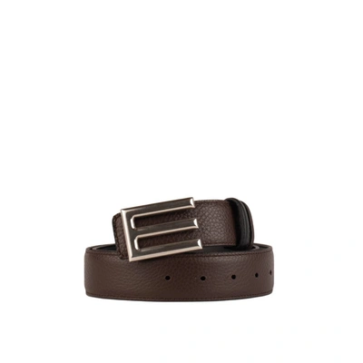 Etro Reversible Dark Brown Belt In Brown