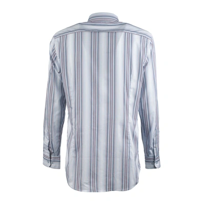 Shop Etro Striped Cotton Shirt In Multicolor