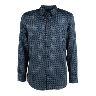 Shop Etro Tie Print Shirt In Blue