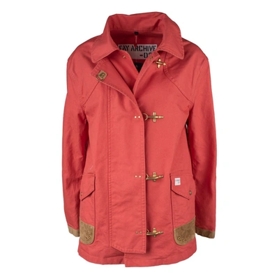 Shop Fay Coral Canvas Jacket In Red