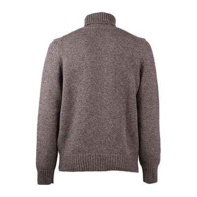 Fay Cable-knit Roll-neck Jumper In Brown