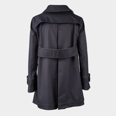 Shop Herno Blue Double-breasted Trench Coat