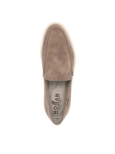 Shop Hogan H633 Millerighe Loafer Shoes In Brown