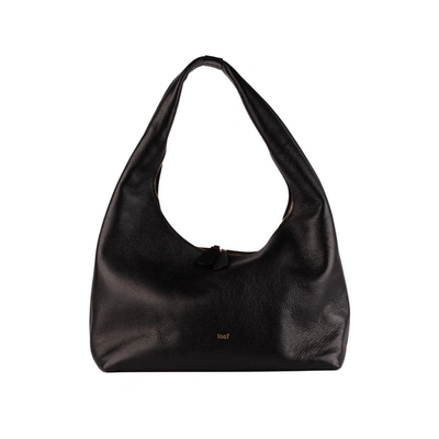 Shop I Oe F Black Grained Leather Maxi Shoulder Bag