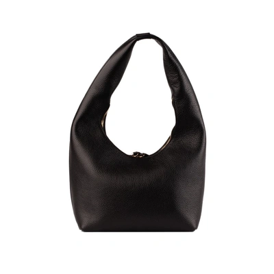 Shop I Oe F Black Grained Leather Shoulder Bag