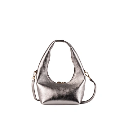 Shop I Oe F Silver Leather Mini Shoulder Bag