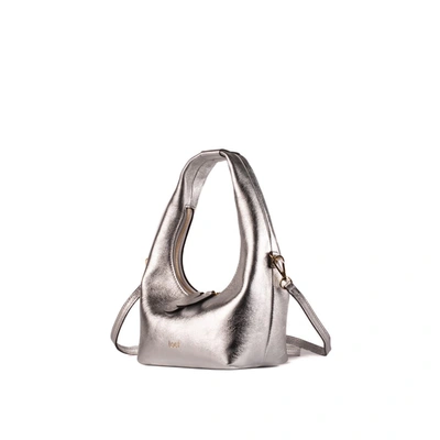 Shop I Oe F Silver Leather Mini Shoulder Bag