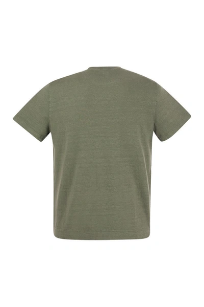 Shop Fedeli Exreme - Linen Flex T-shirt In Olive