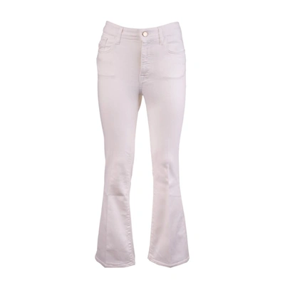 Shop Jacob Cohen Cropped Flare Jeans In White