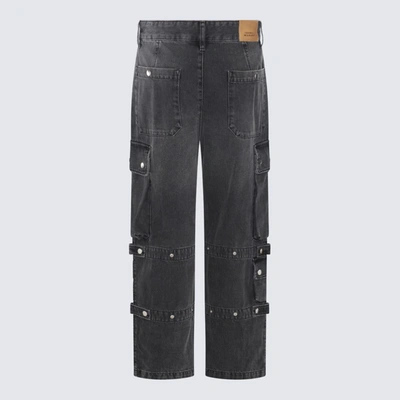 Shop Isabel Marant Black Cotton Elore Cargo Jeans In Faded Black