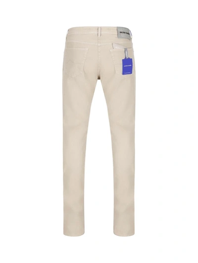 Shop Jacob Cohen Trousers In Champagne Beige